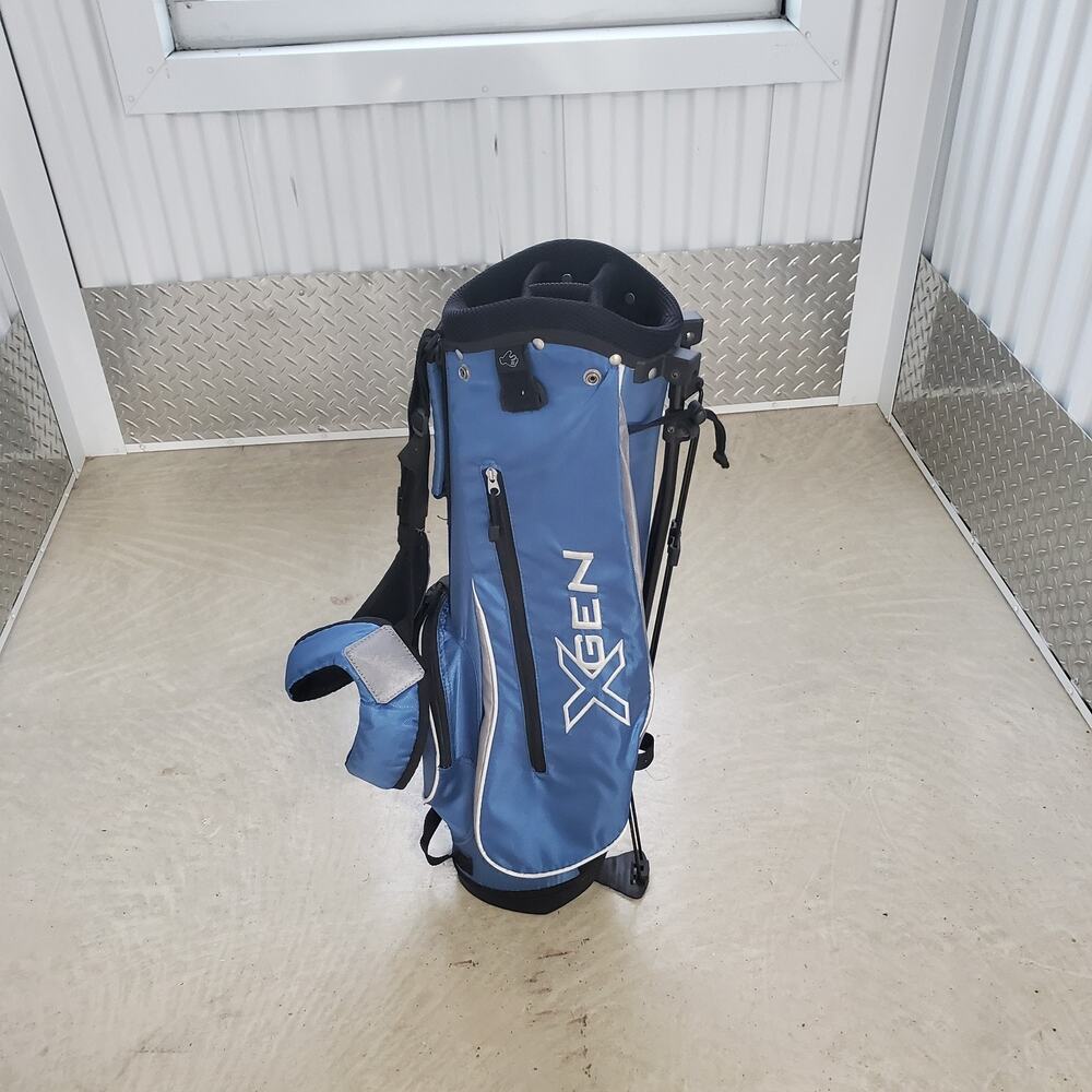 TiTech XGen Junior Golf Stand Bag Blue Lightweight Kids Youth Dual Strap Carry